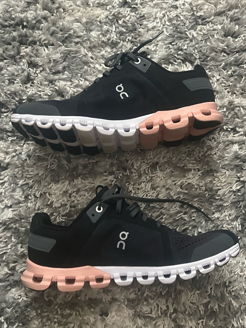 On Running Women's Gray & Pink Cloud Running Shoe - Picture 8 of 12